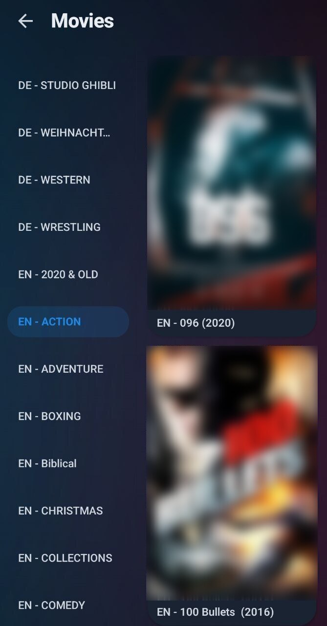Casto IPTV Movies and VOD library