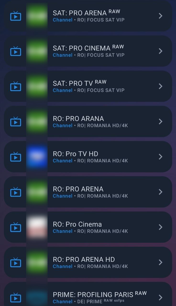 Casto IPTV Settings and Language options